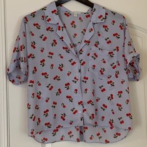 Abound cherry cropped blouse